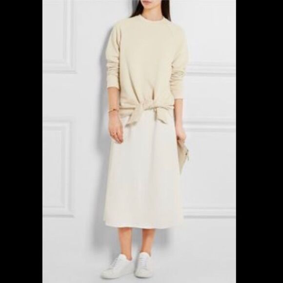 JOSEPH Runway Off White Loop Back Front Knot Raglan Crewneck Sweatshirt Sweater - Picture 4 of 15